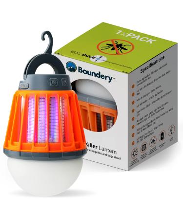 Boundery Bug Zapper Light Bulb - Electronic Bug Zapper Bulb Eliminates Mosquitoes Fast | USB Rechargeable, IPX6 Waterproof LED Light Bulb Zapper | Portable Mosquito Light Bulb with 4 Light Modes 1 Count (Pack of 1)