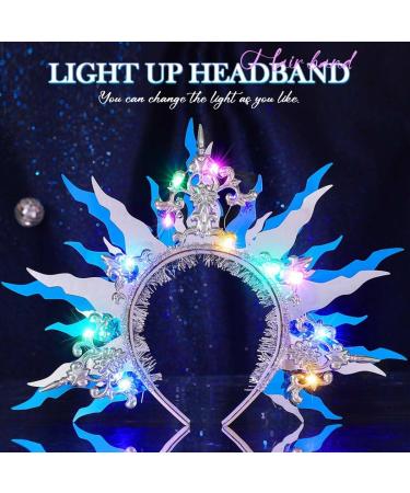 Zoestar Light Up Headband LED Flame Headbands Sparkly Glowing Headpiece Nightclub Party Rave Hair Accessories for Women - Buy Online on GoSupps.com