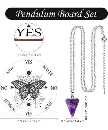 White Butterfly Pendulum Board Dowsing Necklace Kit - Divination Altar Witchcraft Crystal Game for Chakra Healing - Buy Online on GoSupps.com