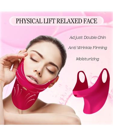APPTI 5 Pcs Rosa Rugosa V-Line Lifting Bandage Mask for Women - Double Chin Reducer and Face Slimmer Mask with Chin Up Patch - V-Line Shaping for Cheek and Neck - Buy Online on GoSupps.com