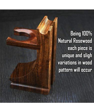 Premium Shaving Razor & Brush Stand - Walnut Finish | Universal Holder - Buy Online on GoSupps.com