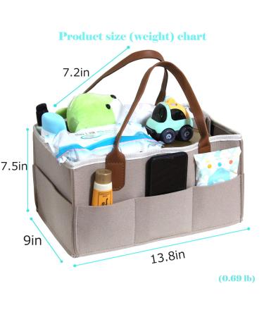 Baby Diaper Caddy Organizer  Nursery Storage Bin Car for Diapers and Baby Wipes  Changing Table Diaper Caddy  Portable Baby Essentials Basket Holder Tote Bag for Girl Boy (large Beige) - Buy Online on GoSupps.com