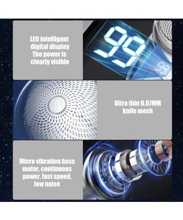Electric Mini Rotary Shaver with Power Display Rechargeable 400mAh Electric Mini IP65 Waterproof Portable Mini Travel Shaver Wet and Dry Use Pocket Shaver with Cleaning Brush for Home Travel - Buy Online on GoSupps.com