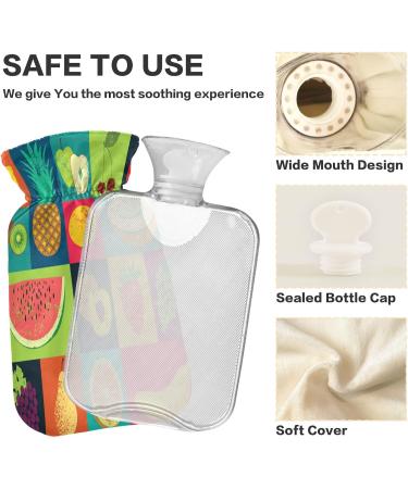 Grunge Fruit Hot Water Bottle with Cover | 1L BPA Free | Pain Relief for Headaches Neck & Shoulders - Shop Now! - Buy Online on GoSupps.com