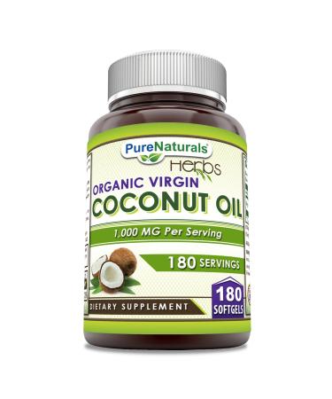 Pure Naturals Coconut Oil 1000 mg 180 Softgels