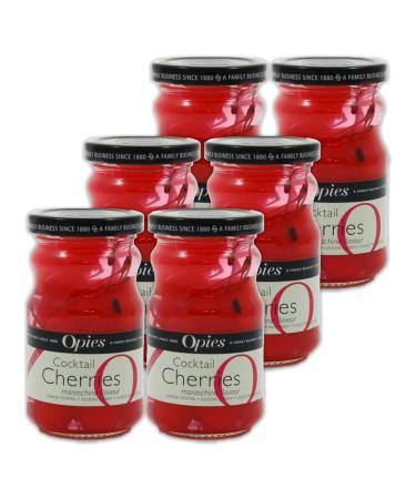 Opies | Red Maraschino Cocktail Cherries With Stem | 6x225g