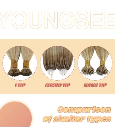 Youngsee Microring Extensions - Real Hair Ombre & Balayage 35cm Light Brown & Platinum Blond 50g #8A/60/8A - Seamless Microring Hair Extensions for Effortless Style - Buy Online on GoSupps.com