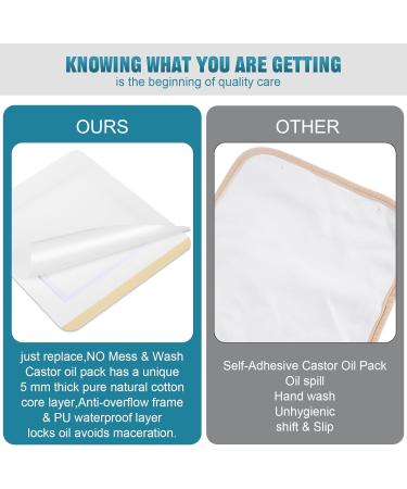 Castor Oil Pack Wrap Castor Oil Packs for Liver Detox Aid Sleep Highly Absorbent Self-Adhesive Castor Oil Wrap Organic Cotton No Wash Easy to Use Anti-Seepage White (Oil Not Included) 10 Pcs - White 10 count (Pack of 1) - Buy Online on GoSupps.com