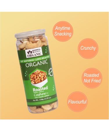 Blessfull Healing Organic Natural Vegan Mint Masala Roasted Halves/Pieces Cashew Nuts Crunchy Kaju 150 Gram - Buy Online on GoSupps.com