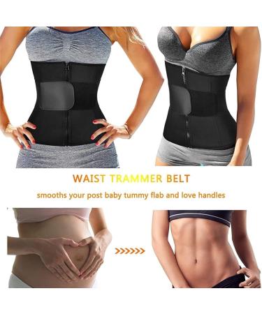HKDYWTNB Back Brace Lumbar Support Waist Trainer Belt Tummy Control Waist Cincher Trimmer Sauna Sweat Slimming Waist Belt Medium Black - Buy Online on GoSupps.com