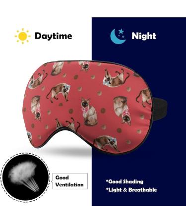 Siamese Cats with Bows Sleep Mask - Adjustable Blindfold for Sleeping and Travel - Buy Online on GoSupps.com
