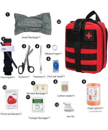 Premium First Aid Set | Tactical Medical Bag for Camping Hiking & Adventure | Trauma Kit for Home Car & Military Survival - Pink - Buy Online on GoSupps.com