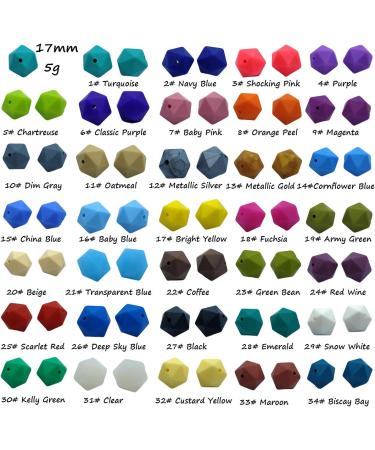 Arakierst 17mm Silicone Polygon Beads - 30pcs Geometric Icosahedron Loose Pearls for Jewelry Making - Buy Online on GoSupps.com