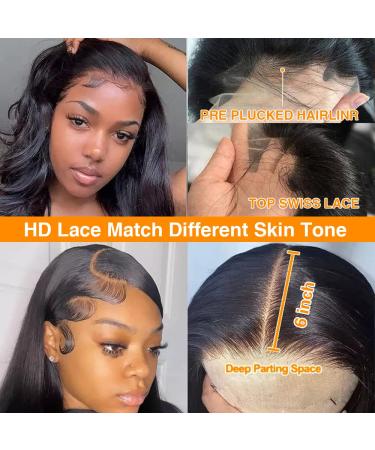 Dixtefo 30 Inch HD Glueless Straight Lace Front Wig 180% Density - Brazilian Virgin Human Hair for Black Women - Buy Online on GoSupps.com