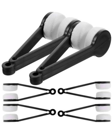 Healvian telephone cleaner 6 pieces of mini-sun glasses fiber cloth glasses cleaner soft brush cleaning tool mini microfiber cloth glasses cleaner cleaning clip black