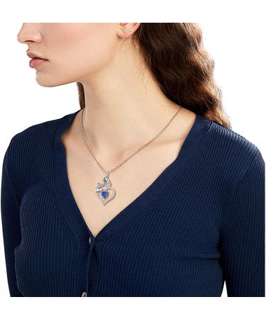 Cute Cat Necklace with Sparkling Zirconia Crystal Birthstone Pendant Necklace for Girls Womens White Gold Over 925 Sterling Silver Animal Necklace Birthstone Jewelry Sweet Present Girlfriend Sisters H August-Peridot - Buy Online on GoSupps.com