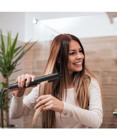 Grundig Naturashine HS 7030 Hair Smoothing Flat Iron & Hairstyler - Ionic Ceramic Plates 130 C to 230 C Hair Protection Mode - Black/Rose Gold - Buy Online on GoSupps.com