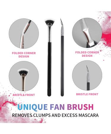 Buy Multifunctional Mascara Brushes for Eyelashes & Eyebrows - Angled Fan Shaped Eye Makeup Tools for Perfect Lash Separation - Buy Online on GoSupps.com