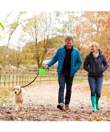 Philorn 5m Reflective Retractable Dog Leash for Medium & Large Dogs | Flexible One-Button Block | Non-Slip Handle | Up to 50kg - Green - Buy Online on GoSupps.com