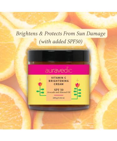 Vitamin C Face Cream with SPF 50 | Revive Dull Skin & Reduce Sun Damage | Organic Argan & Avocado Oil Moisturizer | Hydrating Sunscreen | 3.53 Oz (100g - Buy Online on GoSupps.com