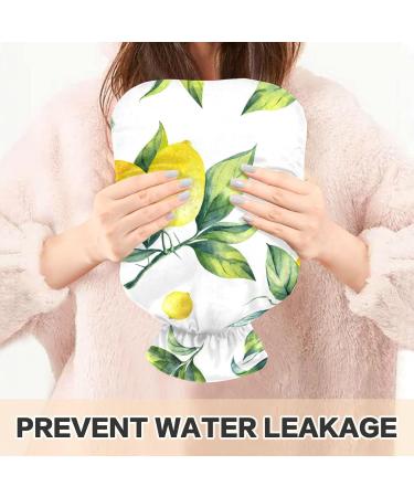 Durable 1L Heat Bottle - Warm-Up Bag for Pain Relief | White Watercolor Lemon Pattern | Ideal for Hand Feet Shoulder & Neck Therapy - Buy Online on GoSupps.com