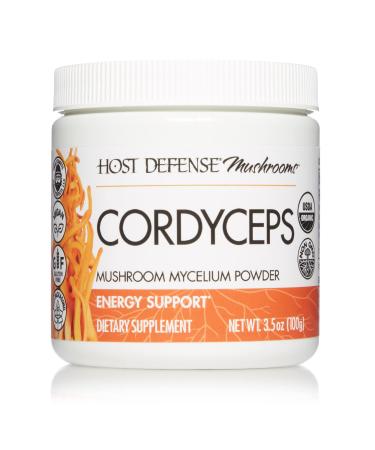 Host Defense  Cordyceps Powder  Supports Energy  Stamina and Athletic Performance  Mushroom Supplement  3.5 oz  Plain