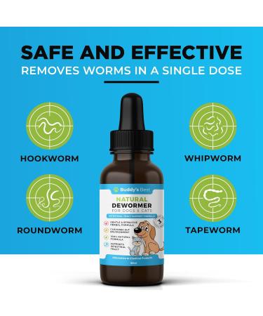BUDDY'S BEST Natural Dewormer For Dogs & Cats | Intestinal Tract Support Formula - Buy Online on GoSupps.com
