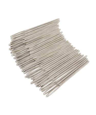 yueton 40pcs 2.7 inch Metal Large Eye Blunt Needles Yarn Needles for Knitting Crochet Projects (Sliver End)