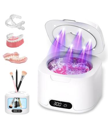LIROPAU Ultrasonic cleaning device 49000 Hz 340 ml with 6 UV lights and 4 modes ultrasonic cleaner for dental gutter