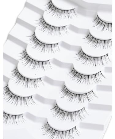 Natural Look False Eyelashes - Lightweight, Short Lashes - 7 Pairs Set - D14 Clean Look - 10mm,12mm - Buy Online on GoSupps.com