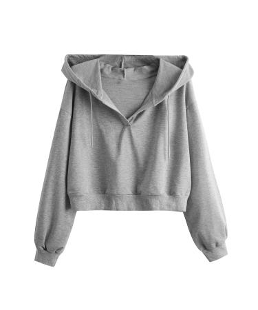 Women's Hoodie Lightweight Tie Dye Print Crop Top Hooded Sweatshirt Long Sleeves Cropped Sweatshirts Teen Girls Tops Medium T-cf-gray