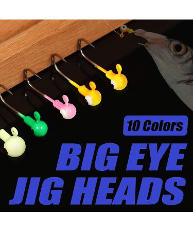 Sumind 100pc Jig Head Fishing Hooks Set in Plastic Box for Freshwater & Saltwater - Round Painted Fishing Lures Kit - Buy Online on GoSupps.com
