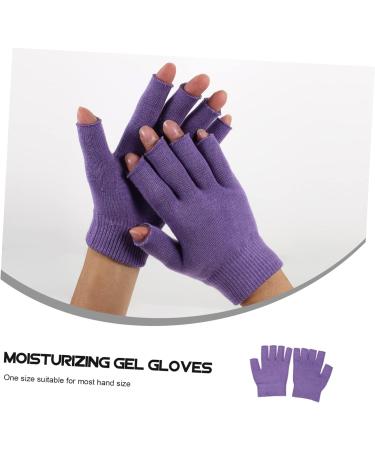 FRCOLOR 1 Pair Gel Moisturizing Gloves Night Gloves moisturizing Half Gloves Mens Mittens with Fingers Ladies Mittens Silk Mens Lotion Beauty Care Gloves Hand use Purple Dipping Miss Sock - Buy Online on GoSupps.com