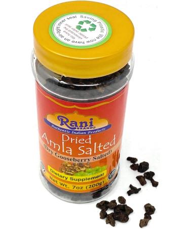 Rani Dried Amla Salted (Dry Gooseberry Salted) 7oz (200g) PET Jar All Natural | No Color | Gluten Friendly | Vegan | NON-GMO | No Salt or fillers | Indian Origin - Buy Online on GoSupps.com