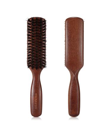 BRUSHZOO Hair Brush for Men  100% boar bristle Hair brush for Thin Fine Normal Hair  Beech Handle Hairbrush for Hair & Beard