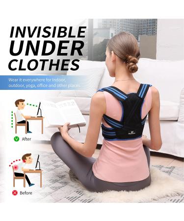 Hameisen Posture Corrector for Women and Men - Upper Back Straightener with Strong Elastic Straps and Double Support Bars for Improved Posture and Pain Relief - Black | Size L - Buy Online on GoSupps.com