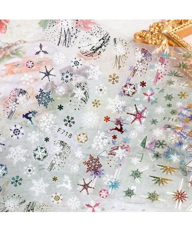 JMEOWIO 8 Sheets Christmas Nail Art Stickers Decals Colorful Golden Self-Adhesive DIY Nail Sticker Decals Design Nail Decorations for Party Women Girls - Colorful - Buy Online on GoSupps.com