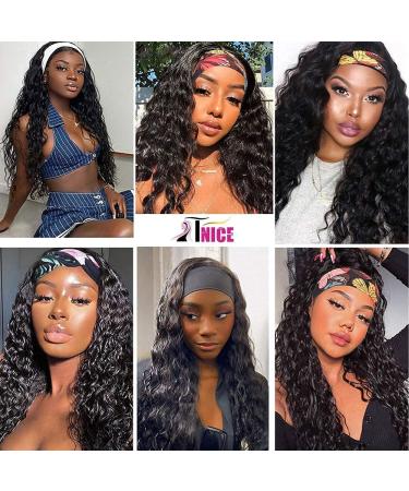 Deep Wave Head Band Wig - 18'' Human Hair Glue-Free Lace Front 150% Density Brazilian Virgin Hair for Black Women - Buy Online on GoSupps.com