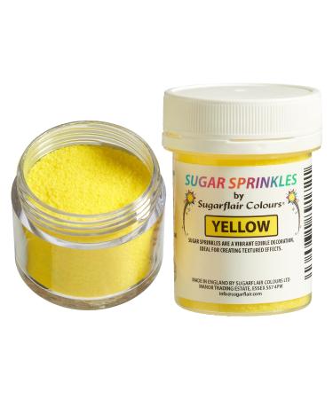 Sugarflair Yellow Edible Glitter Sugar Sprinkles - for Cake Decorating Sprinkle on Cakes Cupcakes and Treats - 40g