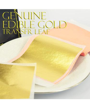 Genuine Edible Gold Leaf - 12 Sheets - Barnabas Gold - Professional Quality Gold  Leaf - Loose Leaf for Cupcakes and Chocolate - 1.5 inches per Sheet - Book  of 12 Sheets 1.5 Inch (Pack of 12)