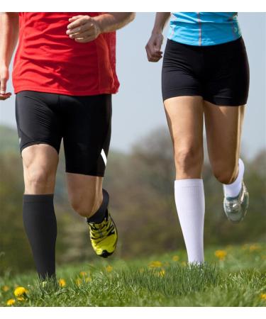 3 Pairs Toeless Open Toe Compression Socks 15-20mmHg for Men & Women - Knee High Support Stockings (White Gray Navy L/XL - Buy Online on GoSupps.com