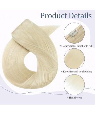 Buy 1PC 5Clips Real Hair Clip-In Extensions - 7A Human Hair Soft & Thick - 20cm 60g Platinum Blonde | International Shipping Available - Buy Online on GoSupps.com