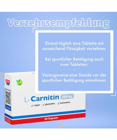 MEGAMAX L-Carnitine 500 mg - Vegan Gluten-Free & Lactose-Free Capsules | Ideal for Figure Training | 60 Capsules - Buy Online on GoSupps.com