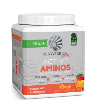 Sunwarrior Amino Acids Amino Energy Powder Essential Amino Acids EAA & BCAA | Muscle Repair Hydration & Recovery | Promote Wellness Strength & Endurance | Mango Flavor | 30 Servings | Active Aminos