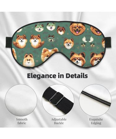 Pomeranian Pattern Mask | Adjustable Soft Blindfold for Sleep Travel & Meditation - Buy Online on GoSupps.com