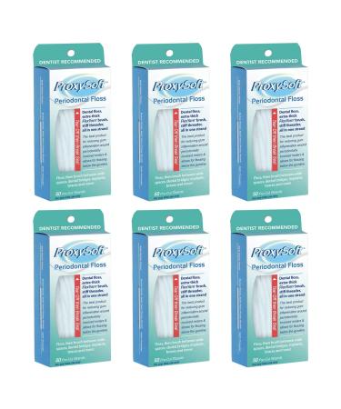 Dental Floss Threaders Thornton Periodontal Floss Floss for Braces Bridges and Implants - ProxySoft x50 (6 Packs) by Thornton
