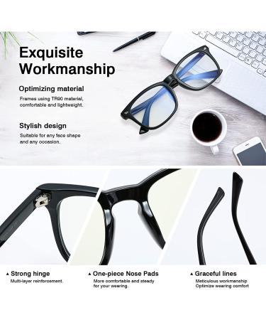 HEALSUN Blue Light Blocking Glasses 4 Pack - Anti Headache & Eye Strain - Unisex Computer Gaming Glasses in A1 Black, Transparent, Brown Leopard, and Pink - Buy Online on GoSupps.com