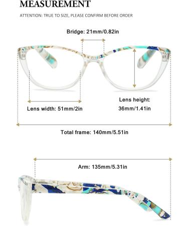 Vevesmundo Womens Cat Eye Reading Glasses Set - 4 Anti Blue Light Glasses 2.0 Diopter Spring Hinge Visual Aid - Buy Online on GoSupps.com