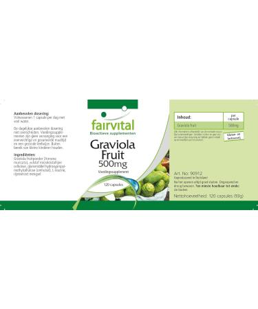 Fairvital | Graviola Fruit Extract 500mg - box for 4 months - Highly dosed - 120 Capsules - Buy Online on GoSupps.com