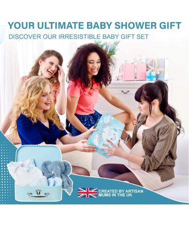Baby Box Shop New Born Baby Boy Gift Set - 7 Essentials for Baby Boys | Newborn Keepsake Hamper | Baby Shower Gifts in Blue - Buy Online on GoSupps.com
